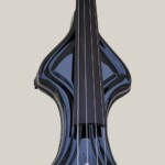 Black Compact Bass with Flame Maple and Purple Heart Neck.