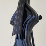 Black Compact Bass with Flame Maple and Purple Heart Neck.