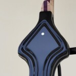 Black Compact Bass with Flame Maple and Purple Heart Neck.