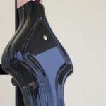 Black Compact Bass with Flame Maple and Purple Heart Neck.